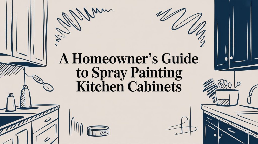 Spray Painting Kitchen Cabinets Kitchen Graphic | Cabinet Refinishing Toronto, Diy Cabinet Painting, Gta Kitchen Renovation, Kitchen Cabinet Painting, Spray Painting Kitchen Cabinets